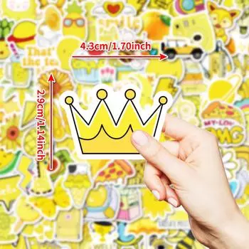 100 Sheets Crown Moon Pineapple No Repeat Pp Waterproof Decorative Stickers Diy Phone Case Skateboard Laptop Appliances