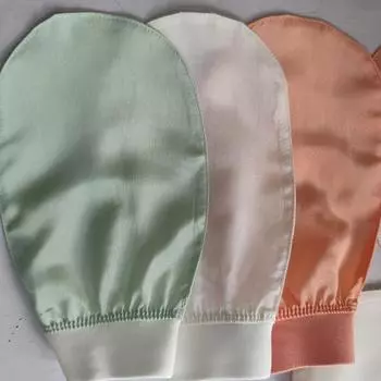 100% шелковое отшелушивающее полотенце для умывания лица, мягкое отшелушивающее полотенце для ванны, шелковые перчатки для умывания лица