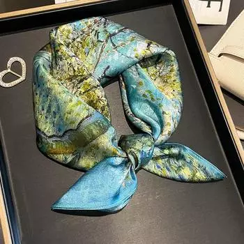 100% шелковый квадратный шарф для женщин, маленький шейный платок, бандана, мягкие высококачественные шарфы из натурального шелка, повязки для волос бежевый
