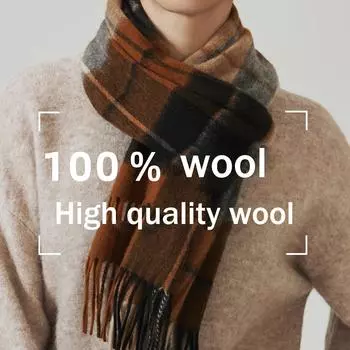 100% шерсть осенне-зимний новый стиль женский шерстяной шарф в британском стиле с высококачественным ощущением, универсальная мужская клетчатая утолщенная шаль с кисточками 180*30cm
