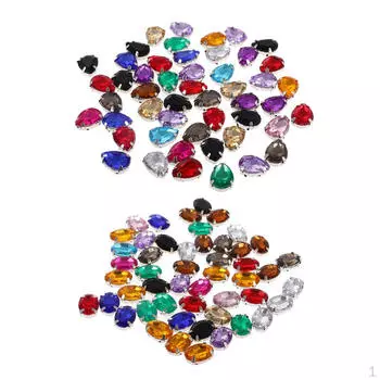 100 шт. 10*14 мм овальная пуговица с акриловыми стразами в виде капли воды для поделок