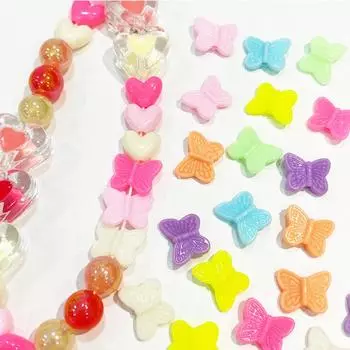 100 шт. 10,8*12,4 мм модные акриловые бусины-бабочки для ожерелий, браслетов, серег, ювелирных изделий, аксессуаров для самостоятельного изготовления ювелирных изделий зелёный