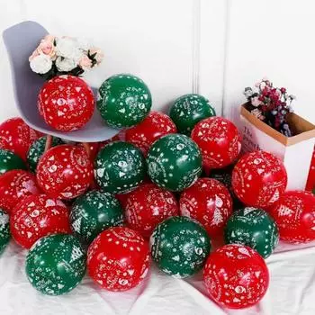 100 шт. 10-дюймовые рождественские красные зеленые воздушные шары декоративные снежинки Санта-Клаус воздушные шары праздник red green mixed color