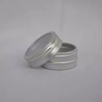 100 шт., 10 мл, серебряная алюминиевая банка, 10 г, металлическая алюминиевая жестяная банка, прозрачное окно, серебряные косметические контейнеры, банка для хранения ногтей