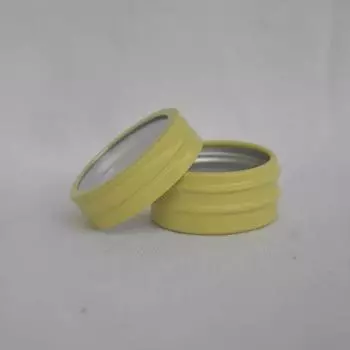 100 шт., 10 мл, желтая алюминиевая банка, 10 г, металлическая алюминиевая жестяная банка, прозрачное окно, желтые косметические контейнеры, банка для хранения ногтей