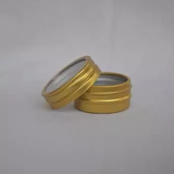 100 шт., 10 мл, золотая алюминиевая банка, 10 г, металлическая алюминиевая жестяная банка, прозрачное окно, золотые косметические контейнеры, банка для хранения ногтей