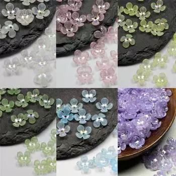 100 шт., 10 мм, модные акриловые бусины AB, четыре лепестка, цветок, бусины, сделай сам, материал ручной работы, аксессуары для изготовления ювелирных изделий about 100pcs 10mm зелёный
