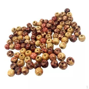 100 шт. 10 мм смешанные круглые деревянные бусины для браслета, ожерелья, изготовления ювелирных изделий, подвески-разделители