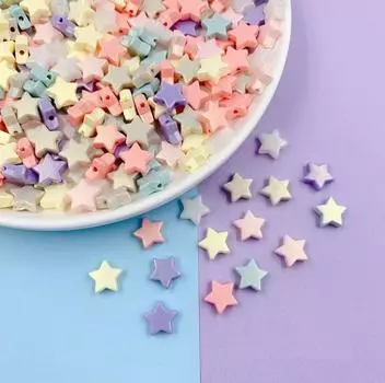 100 шт. 11 мм, разноцветные бусины-разделители ручной работы для ювелирных изделий, акриловые пятиконечные звезды, аксессуары «сделай сам», ожерелье, браслет 11mm разноцветный