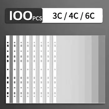 100 шт., 11 отверстий, карманы для файлов формата А4, папка для папок с кольцами, куртки, сумка для папок с отверстиями, папка для папок с кольцами (Толщина 3C/6C)