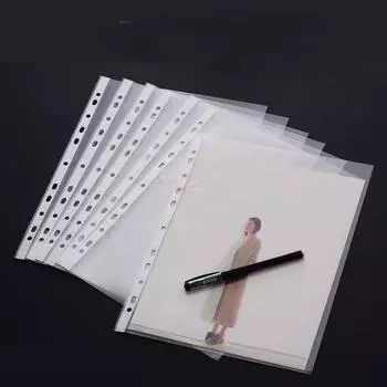100 шт. 11 отверстий, прозрачные пластиковые папки с перфорацией для документов формата А4, конверты, защитные сумки для документов, офисные принадлежности