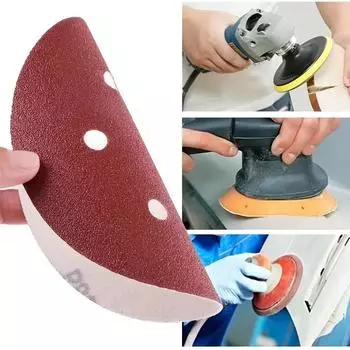 100 шт. 125 мм наждачная бумага круглая форма шлифовальные диски липучка шлифовальная бумага полировальный лист наждачная бумага 8 отверстий шлифовальная полировальная подушка