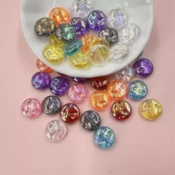 100 шт., 12 мм, круглые разноцветные бусины «сделай сам», материалы ручной работы, акриловые однотонные свободные пуговицы, бусины, цепочка для мобильного телефона, браслет «сделай сам» разноцветный