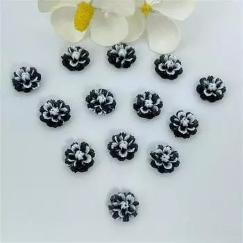 100 шт. 12 мм смоляные двухслойные конфетные цвета плоские цветочные стразы скрапбукинг свадебные пуговицы аппликация поделки своими руками F082 One Size чёрный