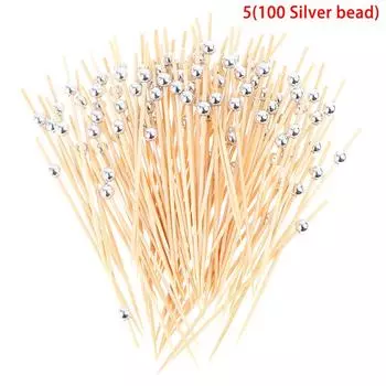 100 шт. 12 см. Бамбуковая вилка для шведского стола, кекс, фруктовая вилка для вечеринки, десерт, салатная палочка