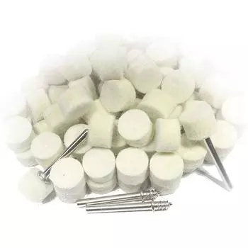 100 шт., 13 мм полировальные насадки из шерстяного фетра — идеально подходят для вращающегося инструмента — в комплект входят 4 шатуна 1/8 шт. 100pcs-YML