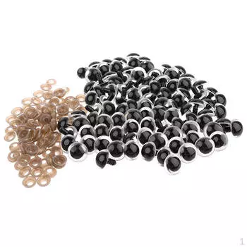 100 шт., 14-20 мм, прозрачные пластиковые безопасные глаза с шайбами для изготовления кукол Тедди, прозрачные, 16 мм