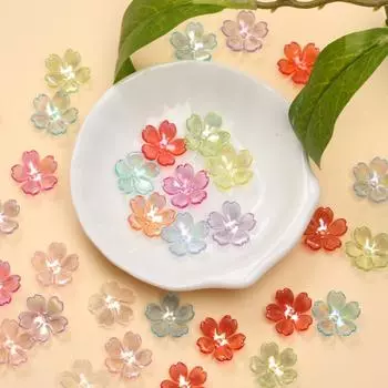 100 шт. 14,7 мм акриловые бусины с цветком Галсанг, модные ожерелья, браслеты, серьги, изготовление ювелирных изделий зелёный