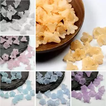 100 шт. 14 мм «Утренняя слава» модные акриловые матовые окрашенные цветочные бусины «сделай сам», аксессуары ручной работы, изготовление браслета и ожерелья белый