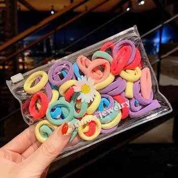 100 шт. 150 шт. цветная базовая бесшовная повязка на голову с петлей для полотенец детская резинка для волос повязка для волос 100pcs разноцветный