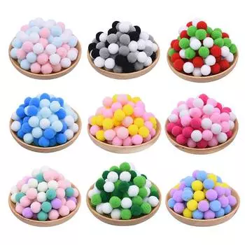 100 шт. 15-25 мм разноцветные помпоны DIY куклы одежда ручной работы материал мягкие пушистые помпоны шары для DIY детские игрушки аксессуары 15mm