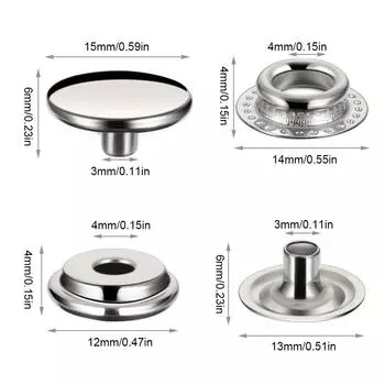 100 шт. 15 мм брезентовый комплект кнопок морского класса из нержавеющей стали для пошива чехла для лодки, кожаной одежды, палатки оранжевый