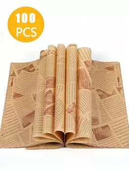 100 шт. 15x15 см маслостойкая бумага пищевая упаковочная бумага для выпечки сэндвичей бургеров фри жареная еда упаковочная бумага коврик для тарелок аксессуары