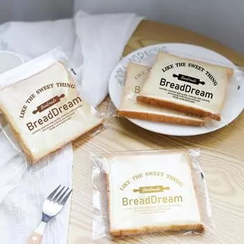 100 шт. 15x18 см Bread Dream прозрачные пластиковые самоклеящиеся пакеты для выпечки нарезанных тостов для сэндвичей 15x18cm золотой