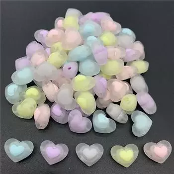 100 шт. 17 мм акриловые бусины прозрачные бусины в форме сердца для изготовления ювелирных изделий DIY ожерелье серьги аксессуары жёлтый