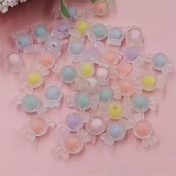 100 шт. 17 мм матовые конфеты DIY ремесленные бусины для изготовления ювелирных изделий двухслойный кулон ожерелье браслет оптовая продажа разноцветный