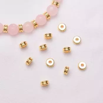 100 шт. 18-каратного золота, двухслойная, сохраняющая цвет, гладкая, разделительная прокладка для бусин, аксессуары для бижутерии ручной работы, разделительная прокладка из бисера