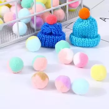 100 шт. 1/1,5 см двухцветные помпоны меховые поделки своими руками мягкие помпоны свадебные украшения швейные аксессуары для ткани помпоны шары A2