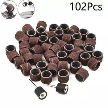 100 шт. 1/2 80 зернистость шлифовальных барабанных лент рукава с 2 оправками для вращающегося инструмента новые