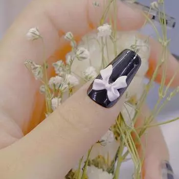 100 шт./1 сумка для дизайна ногтей с бантом, многофункциональные универсальные 3D наклейки для маникюра, наклейки для дизайна ногтей с бантом