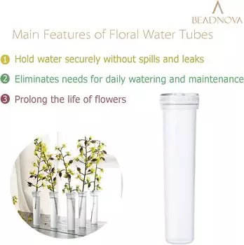 100 шт. 200 шт. Трубка для свежего питания цветов с крышкой, трубка для хранения воды, контейнер для сохранения свежести, цветочная трубка для воды