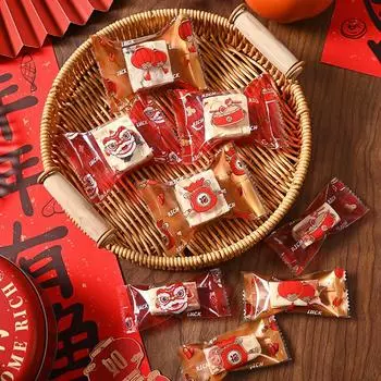 100 шт. 2025 китайский Новый год DIY снежинка хрустящая нуга упаковка выпечка печенья машина запечатывание конфет подарочные пакеты other