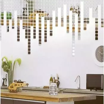 100 шт. 2 см 3D DIY акриловые зеркальные настенные наклейки квадратной/сердечной/круглой формы наклейки наклейка мозаичный зеркальный эффект гостиная домашний декор