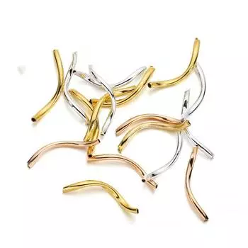 100 шт. 2x25 мм гладкие медные изогнутые S-образные бусины-разделители, соединители для браслета «сделай сам», ожерелья, аксессуары для изготовления ювелирных изделий