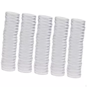 100 шт., 30 мм, прозрачные чехлы для хранения монет, пластиковая круглая коробка