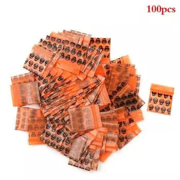 100 шт. 3*4 см оранжевый череп утолщенный небольшой мешок с застежкой-молнией герметичный карманный медицинский ба