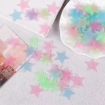 100 шт. 3D звезды светятся в темноте люминесцентные пластиковые наклейки на стену для дома A