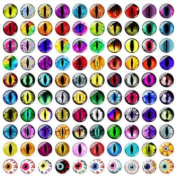 100 шт. 50 пар животных глаза кошачий глаз игрушки ручной работы фото стеклянные кабошоны DIY аксессуары для изготовления 10mm 100pcs