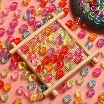 100 шт. 5,5 мм x 8,5 мм браслеты акриловые бусины-разделители бусины пони Изготовление ювелирных изделий для рукоделия принадлежности для волос 4