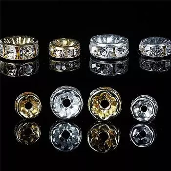 100 шт. 5/7/10 мм рондель диск 316 нержавеющая сталь хрустальные разделительные бусины со стразами для изготовления ювелирных изделий своими руками браслет