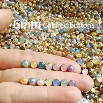 100 шт. 5 мм супер маленькие пуговицы золотого цвета из цинкового сплава круглые пуговицы на хвостовике DIY ремесленные аксессуары для кукол 5mm