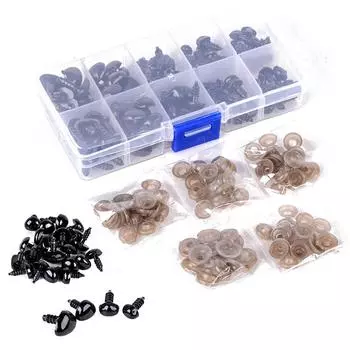 100 шт., 5 размеров, пластиковые безопасные носы с шайбами для куклы Тедди, DIY Craft