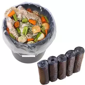 100 шт., 5 рулонов, бытовые мешки для мусора, утолщенные мешки для мусора в стиле «точка разрыва» зелёный