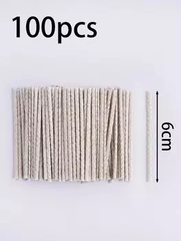 100 шт. 6/10/15/20 см вощеные хлопковые фитили для свечей бездымный восковой сердечник своими руками плетеный сердечник из соевого воска керосиновая лампа принадлежности для изготовления свечей