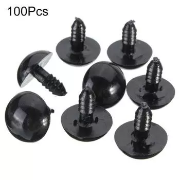 100 шт., 6-10 мм, черные пластиковые игрушки, глаза, безопасность, сделай сам, для плюшевых мишек, кукол-животных 6mm