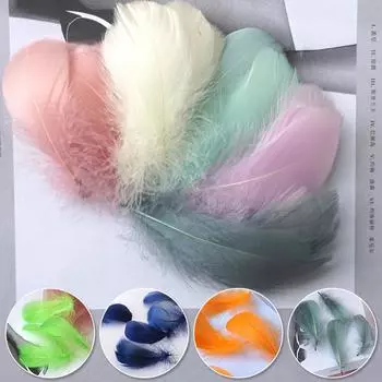 100 шт., 6-12 см, натуральные красочные гусиные перья, шлейф для свадебной вечеринки, украшения одежды, сделай сам, ремесленные перья